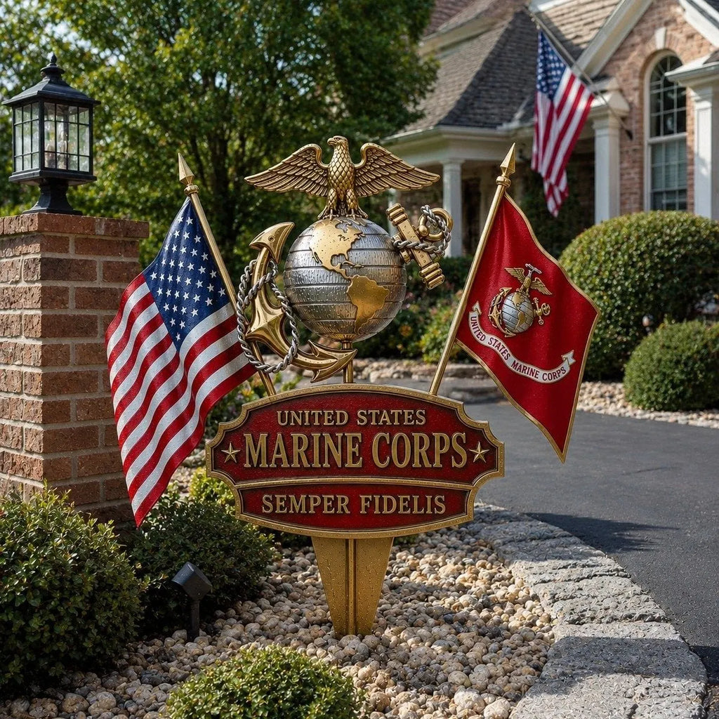 🏆Last Day Promo: 70% OFF 🎖️- US Marine Corps Semper Fidelis Tribute Garden Stake