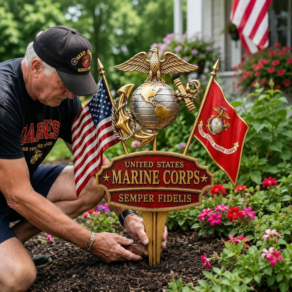 🏆Last Day Promo: 70% OFF 🎖️- US Marine Corps Semper Fidelis Tribute Garden Stake