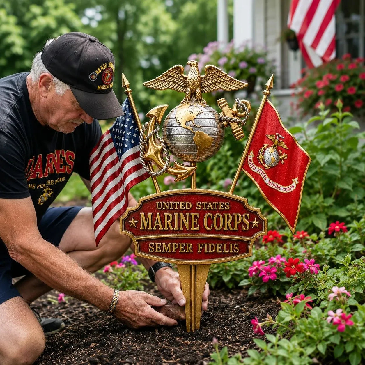 🏆Last Day Promo: 70% OFF 🎖️- US Marine Corps Semper Fidelis Tribute Garden Stake